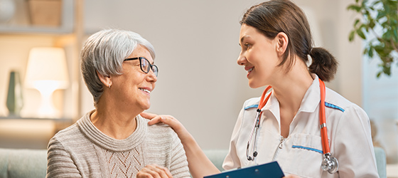 Happy patient and caregiver
